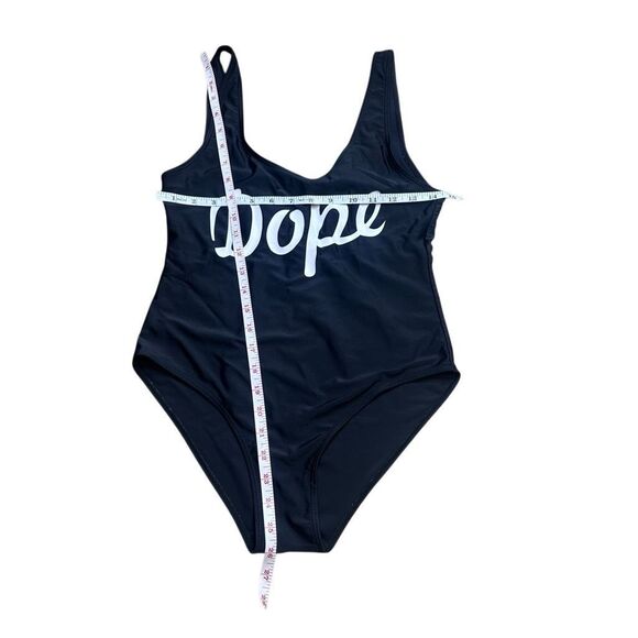 DOPE Women's Black Scoop Neck One Piece Swimsuit Size Medium - Picture 3 of 3